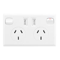 Thumbnail for Double Power Point Wall Socket with USB