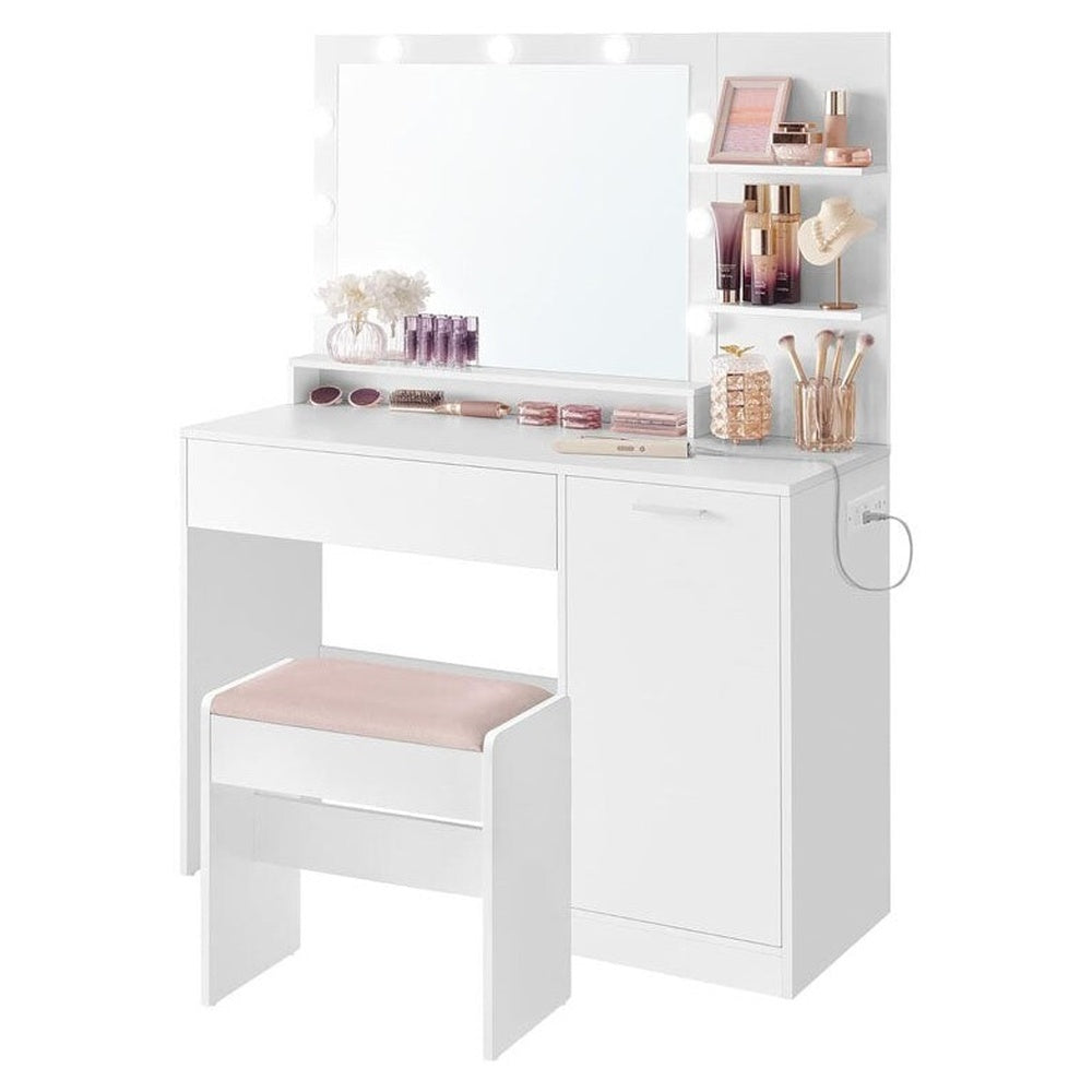 Dressing table with Stool - White