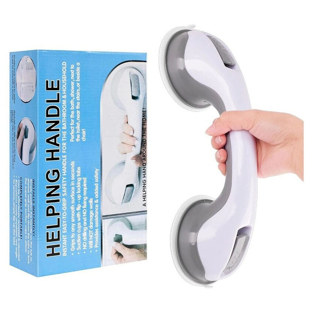 Suction grab bar showing compact size and design