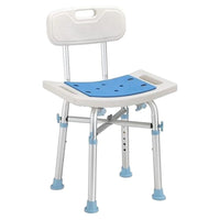 Thumbnail for Adjustable shower stool with padded seat and backrest