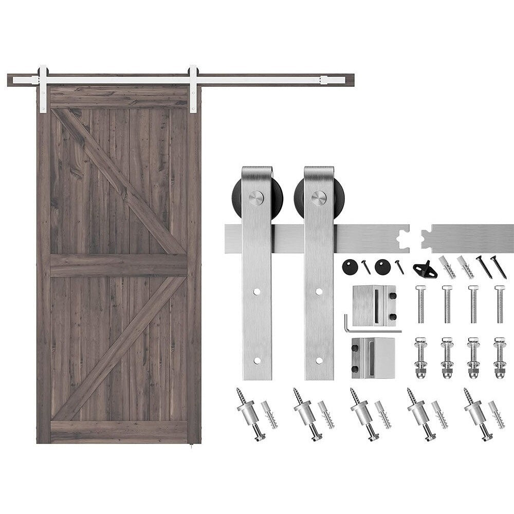 Barn door hardware 2 metre stainless steel rails