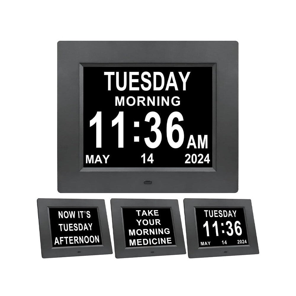 8 inch LED dementia digital calendar clock