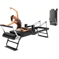 Thumbnail for Foldable Pilates Reformer With Headrest Black