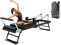 Thumbnail for Foldable Pilates Reformer With Headrest Black