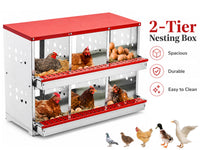 Thumbnail for Nesting Box Chicken Hen Roll Away Laying Nest Boxes Chook Brooder 6 Compartment