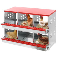 Thumbnail for Nesting Box Chicken Hen Roll Away Laying Nest Boxes Chook Brooder 6 Compartment