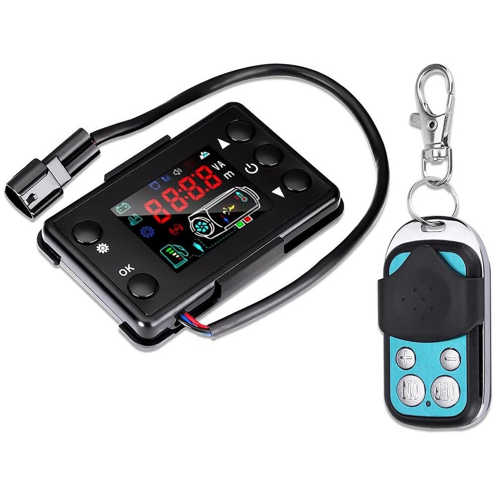 Diesel air heater monitor LCD switch front view black silver