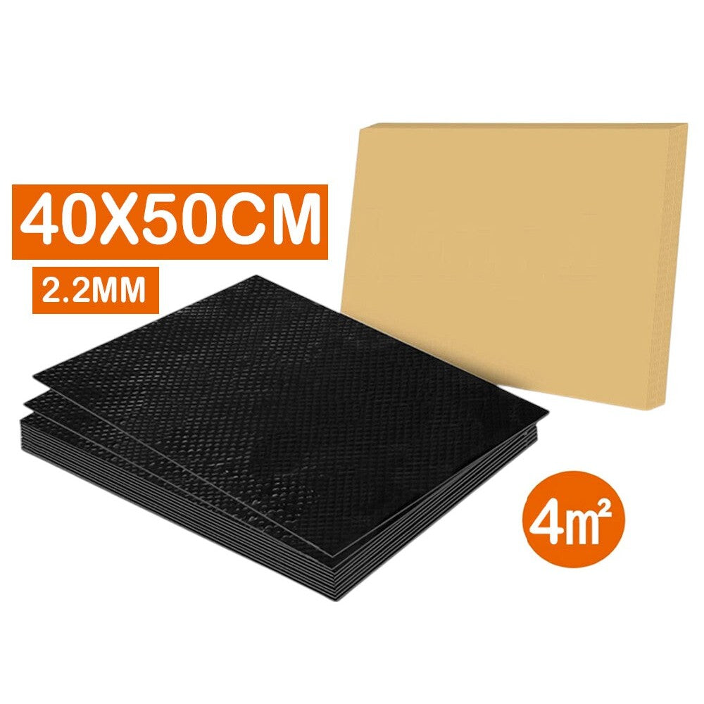 Black butyl rubber sound deadener mat sheet with foil surface
