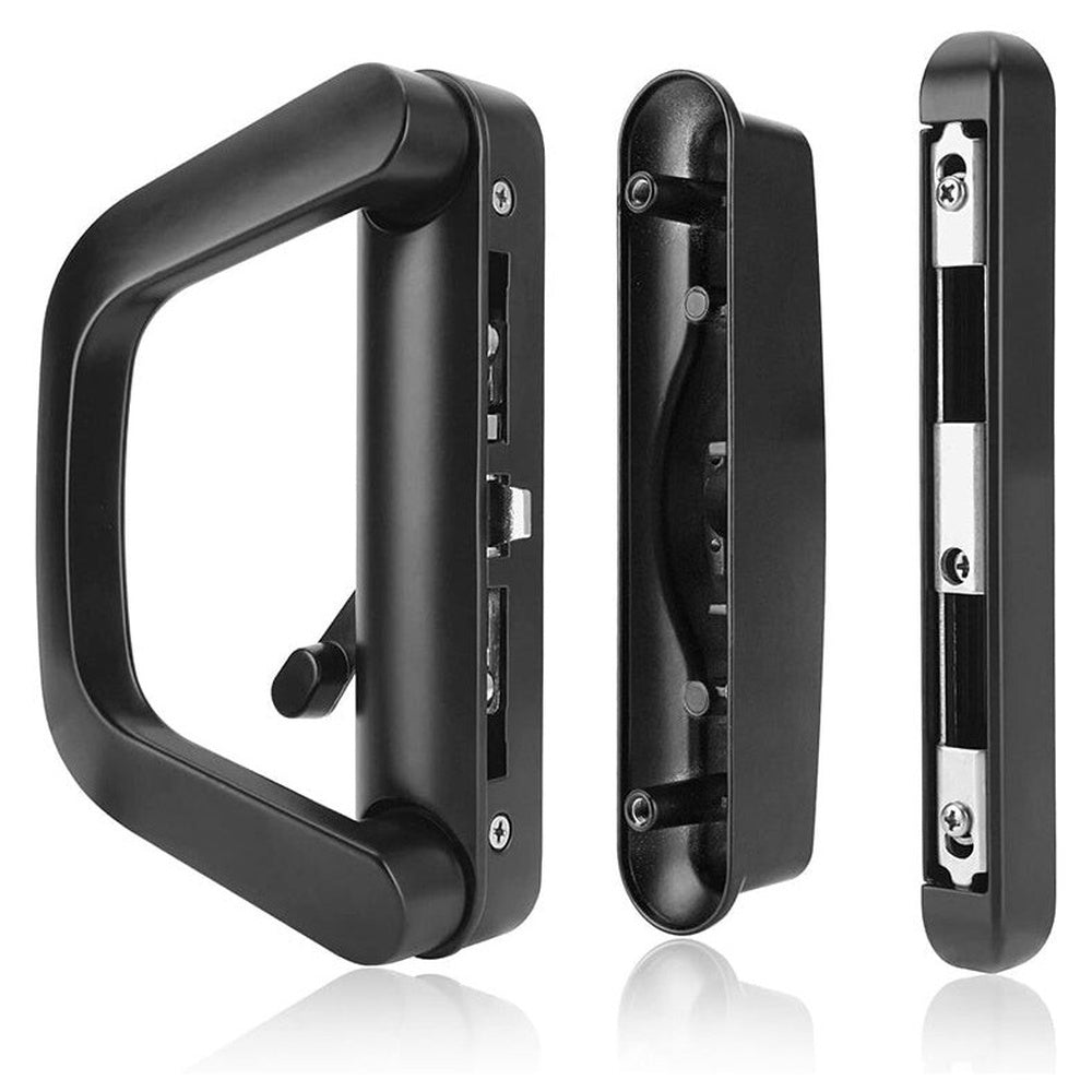 Sliding patio door handle with black aluminium finish
