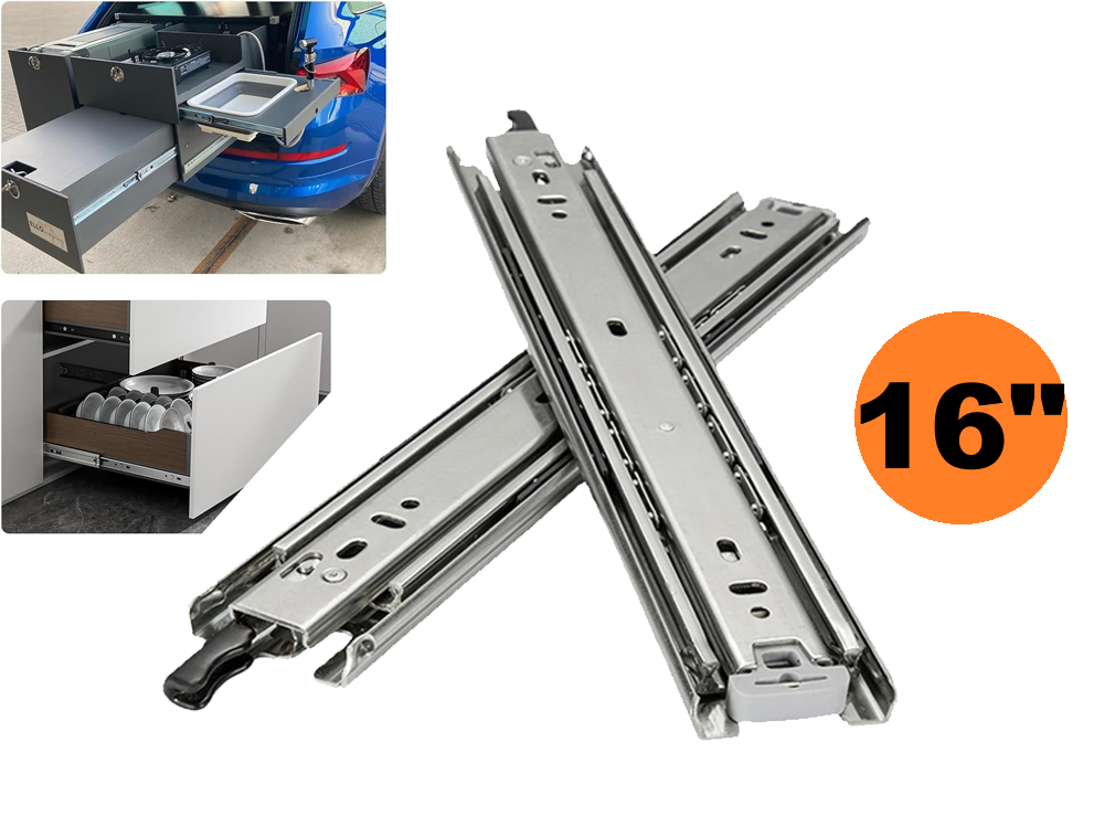 16" Drawer Slides Runners with Locking Function – Heavy Duty 80Kg Capacity
