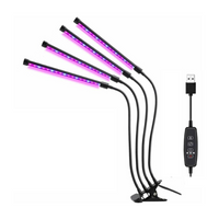Thumbnail for LED grow light with four adjustable lamp heads and goosenecks