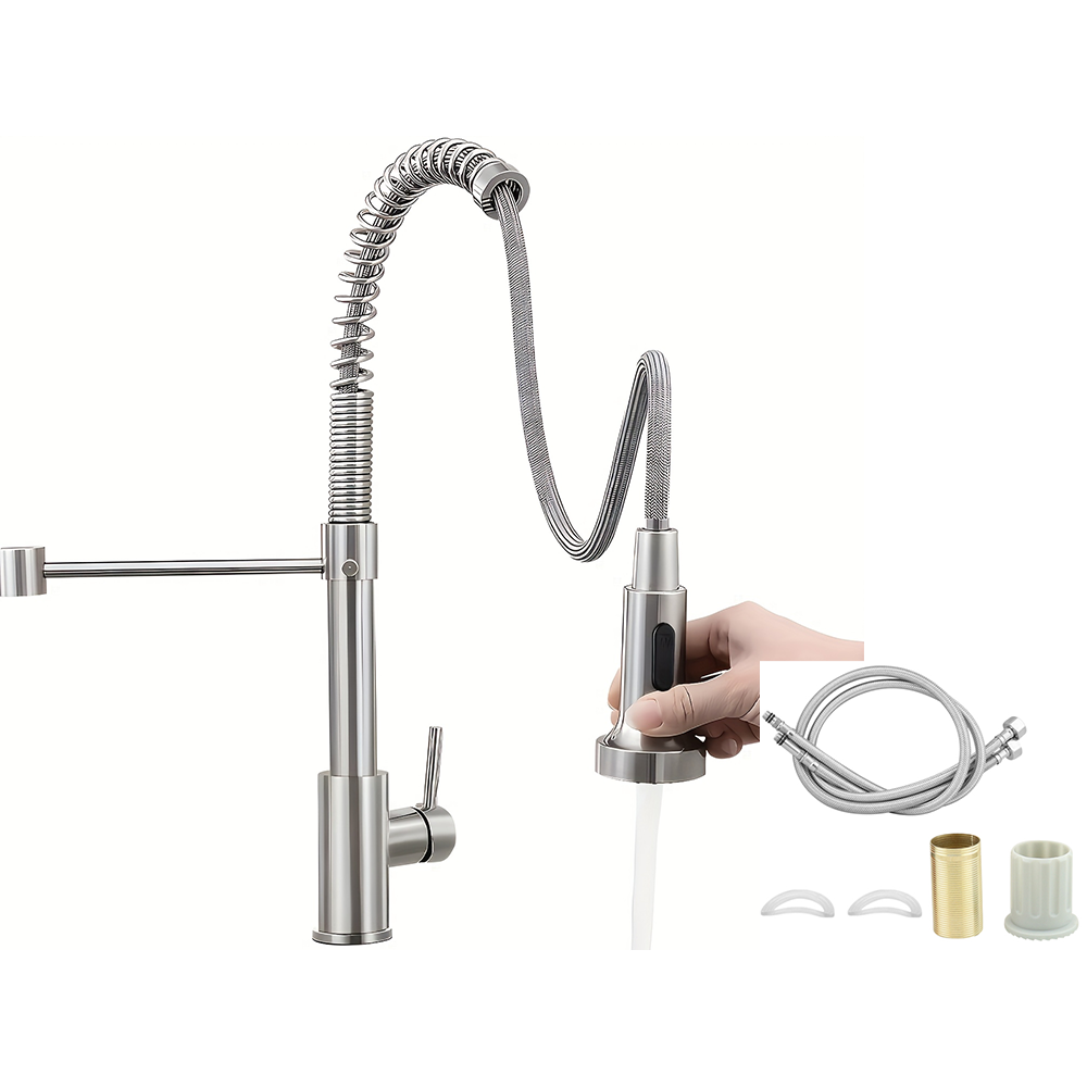 Kitchen mixer tap packaging with accessories