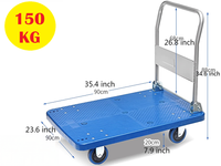 Thumbnail for Platform Hand Trolley Cart 150KG