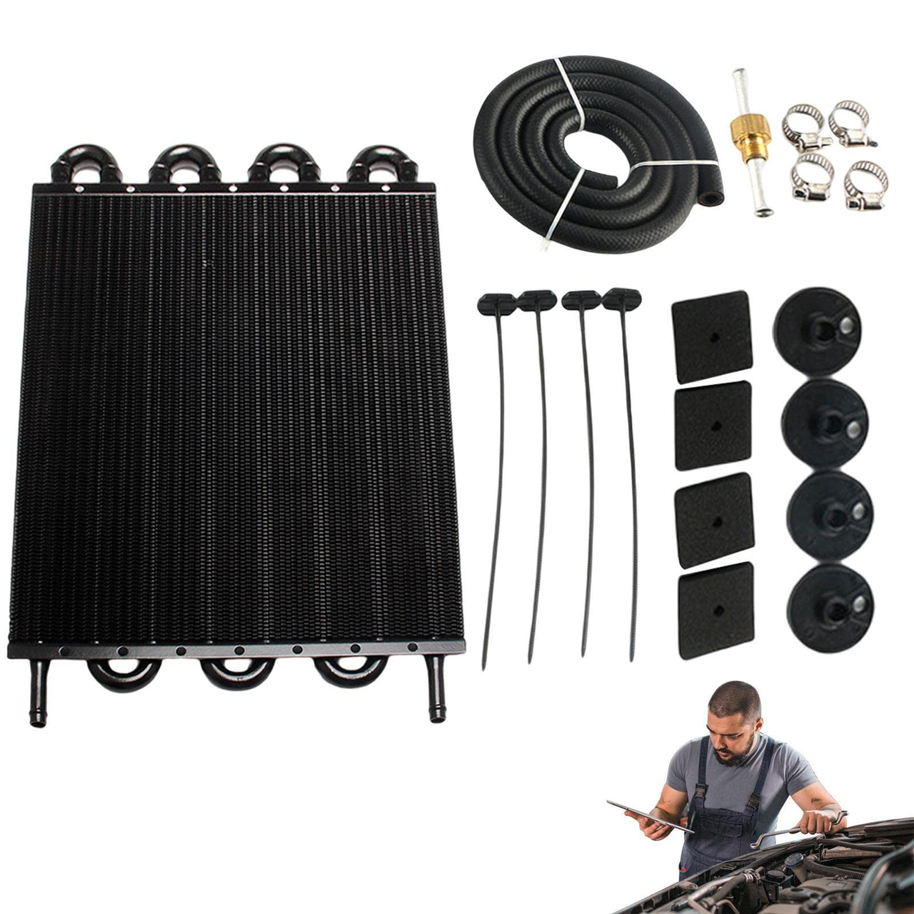 Engine Oil Cooler Radiator 8 Rows Kit