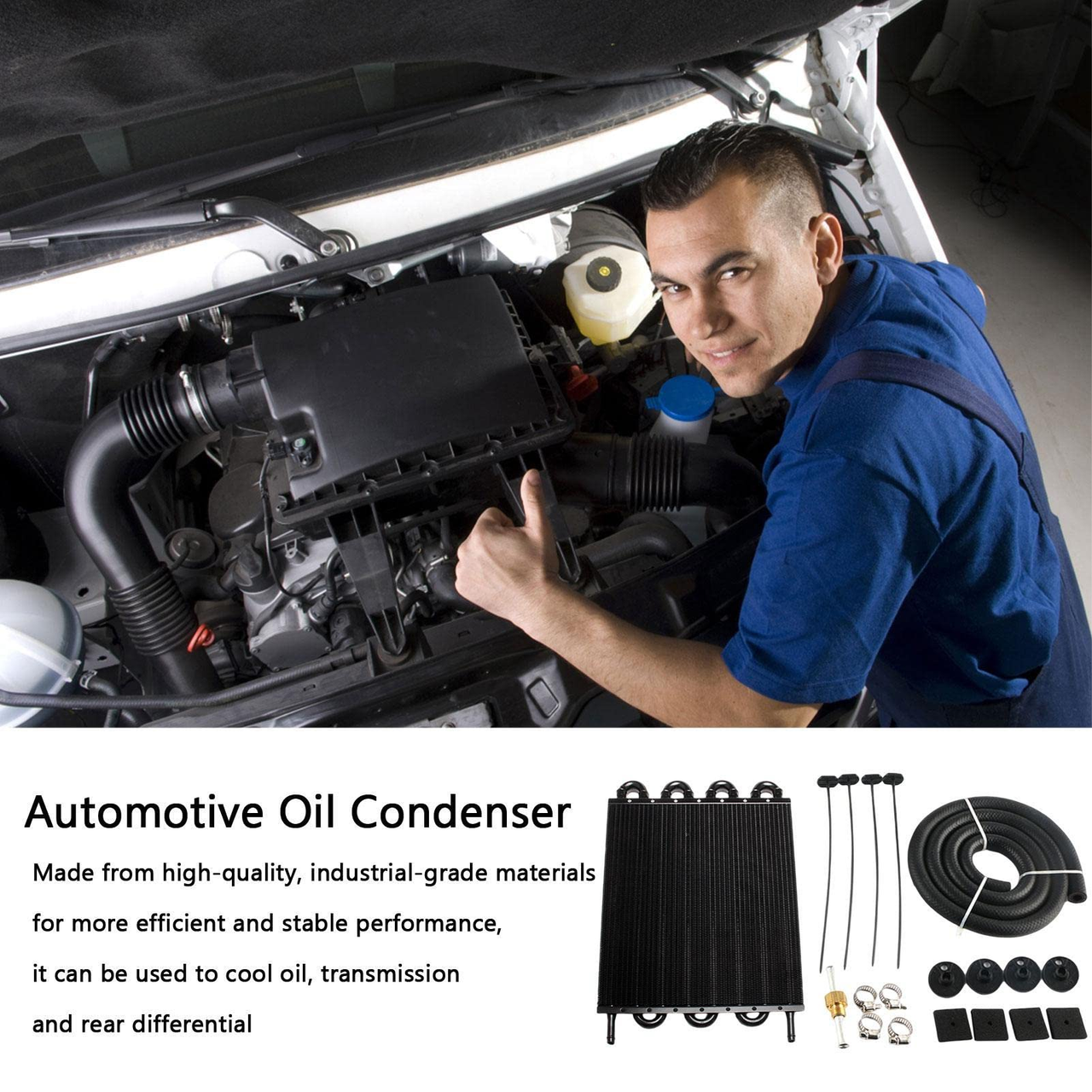 Engine Oil Cooler Radiator 8 Rows Kit