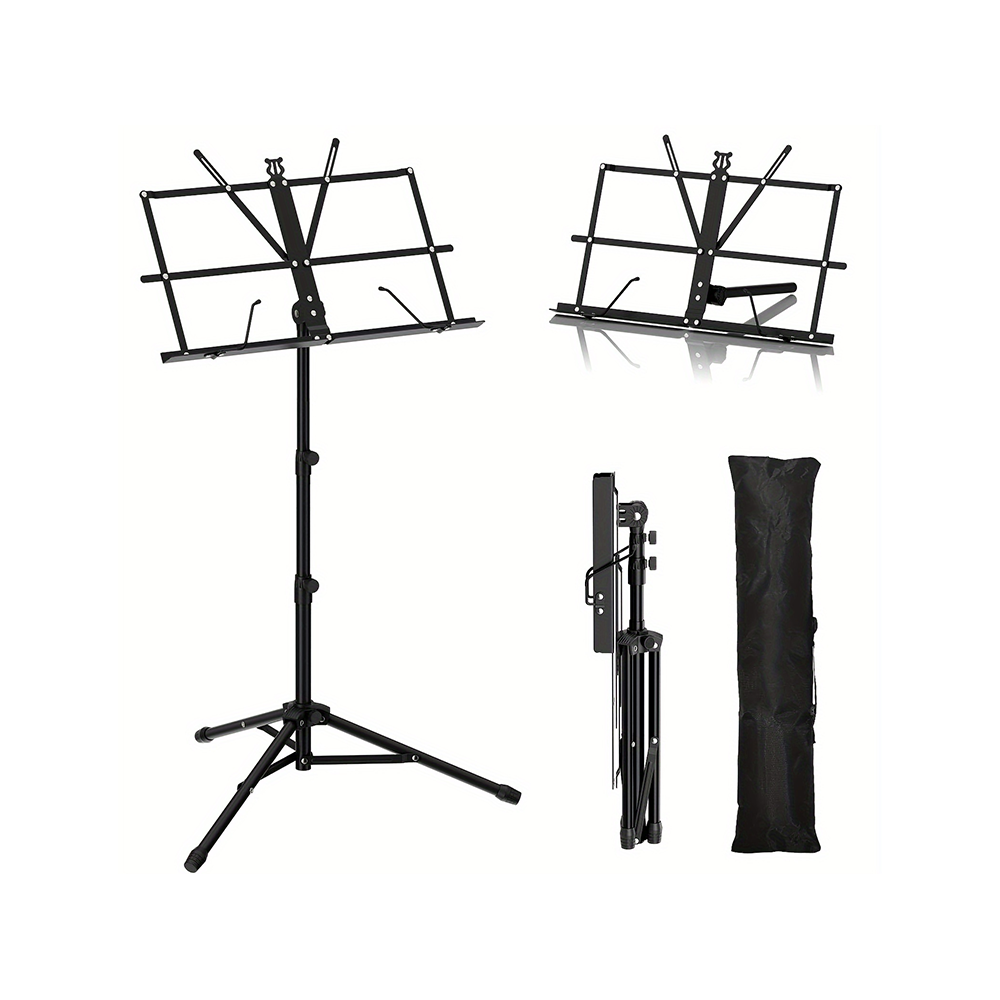 Music stand in use with violin sheet music