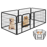 Thumbnail for Dog play pen 6 panel metal playpen set up indoors