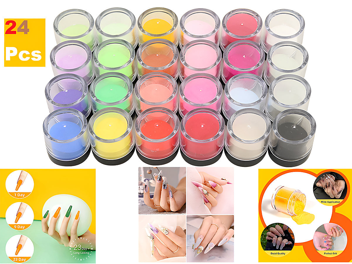 24 Color Nail Dip Powder Kit