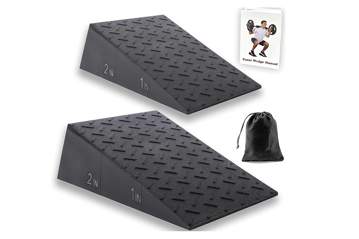 Top view of black TPR squat wedge