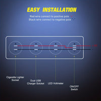 Thumbnail for Dual Car Cigarette Lighter Plug Socket 12V-24V