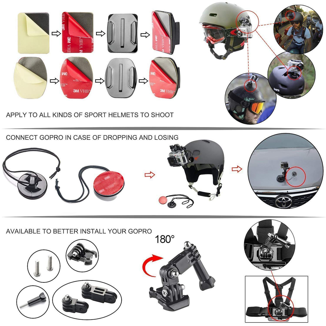 Action Camera Accessories 49-in-1