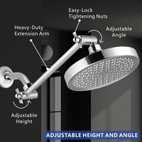 Thumbnail for Shower Head Extension Arm (Silver, 11-inch Extension)
