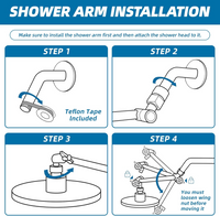 Thumbnail for Shower Head Extension Arm (Silver, 11-inch Extension)