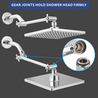 Thumbnail for Shower Head Extension Arm (Silver, 11-inch Extension)
