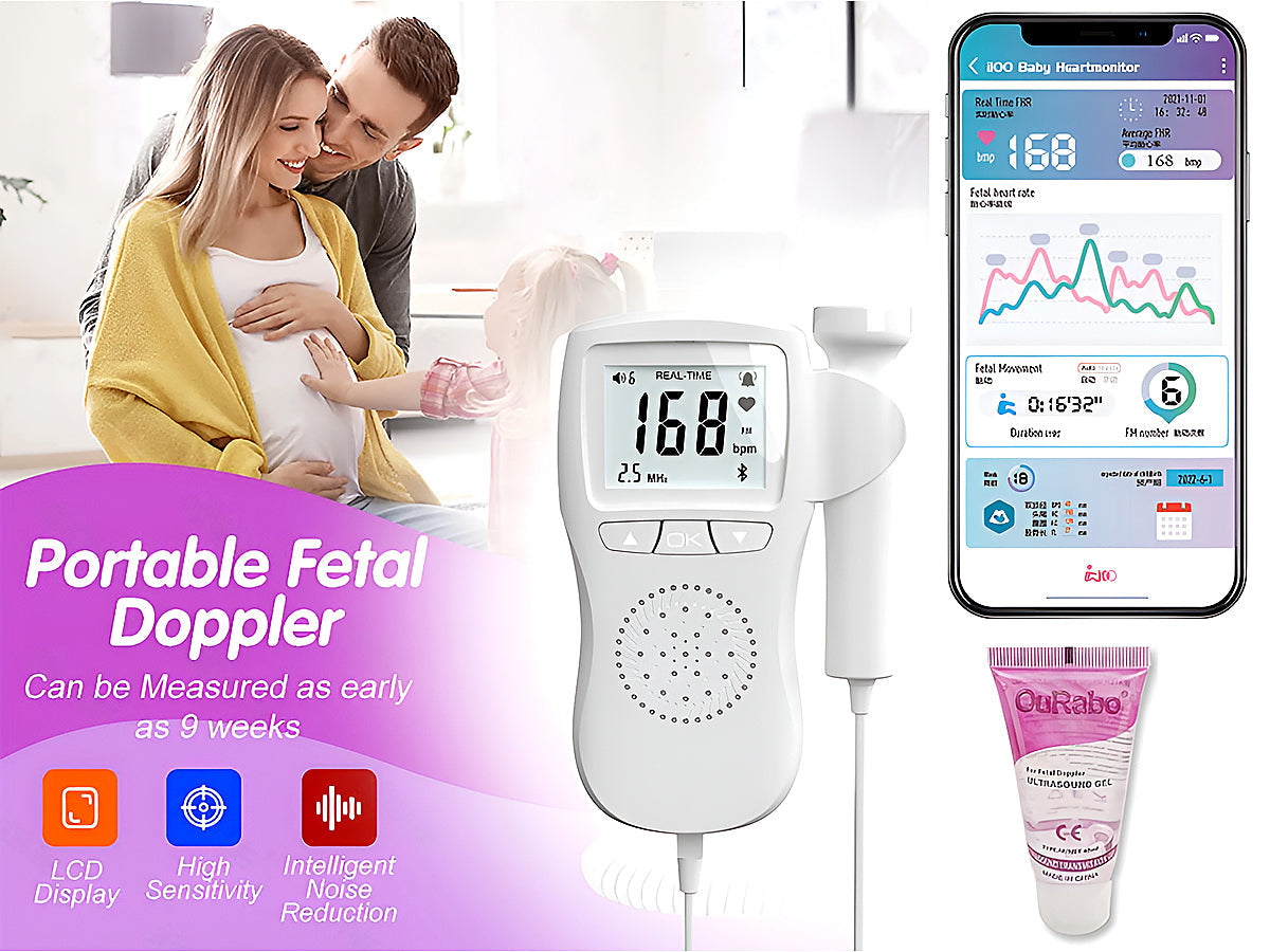 Fetal Doppler with built-in speaker and jack