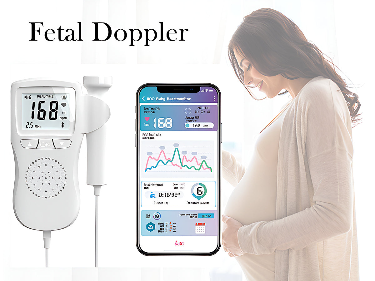 Bluetooth fetal Doppler with ergonomic grip
