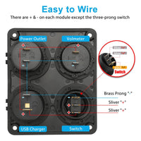 Thumbnail for Marine Boat Rocker Switch Panel 12V