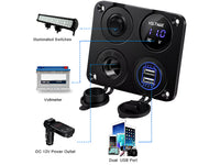 Thumbnail for Marine Boat Rocker Switch Panel 12V