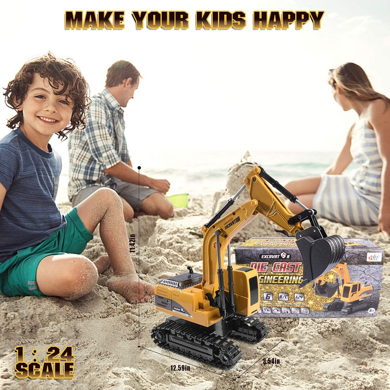 Digger Excavator Kids Riding Toys Ride-On Car Toy Truck Toddler