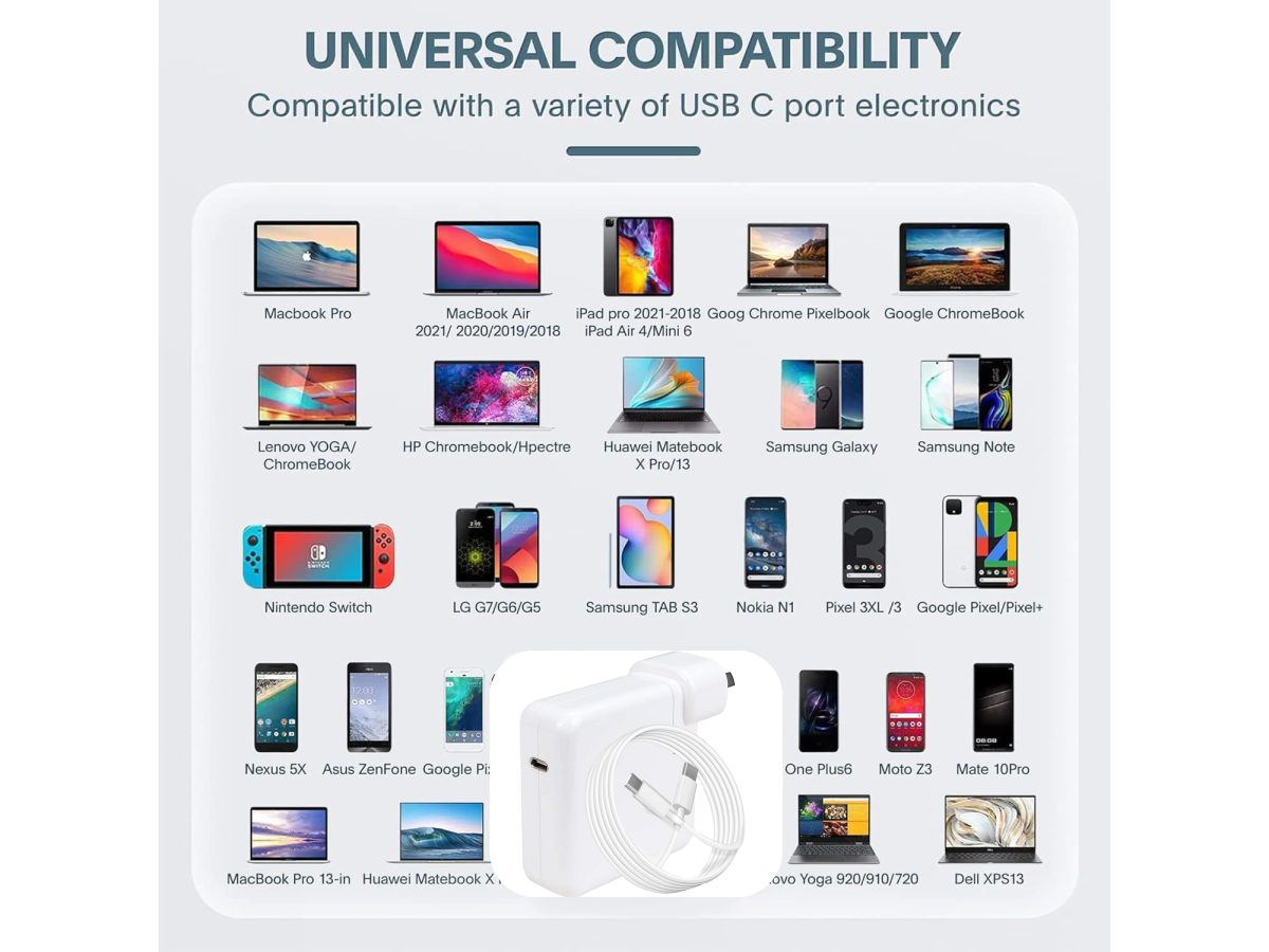 MacBook Charger 30W USB-C Replacement Charger for Macbook