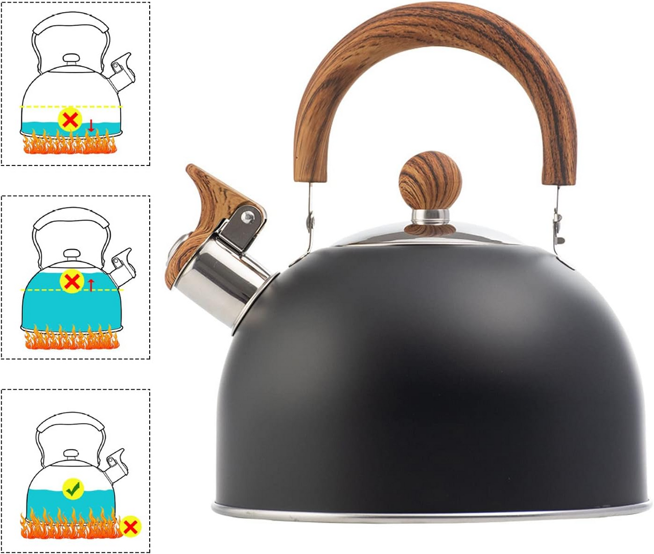 3L Smart Kettle Whistling Kettle(Stainless Steel)