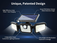 Thumbnail for 3-Headed Outdoor Solar Motion Sensor Light 74LED