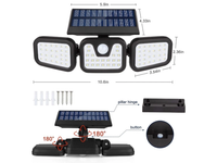 Thumbnail for 3-Headed Outdoor Solar Motion Sensor Light 74LED