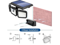 Thumbnail for 3-Headed Outdoor Solar Motion Sensor Light 74LED