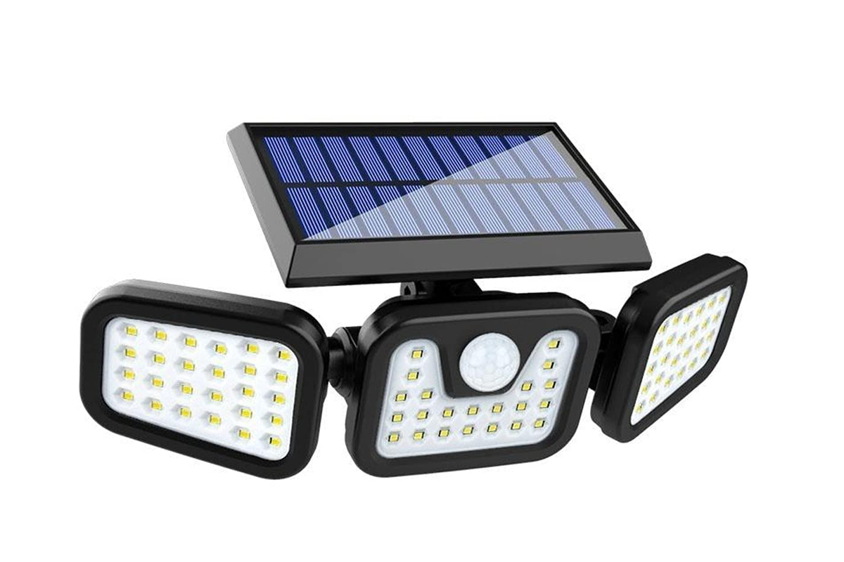 3-Headed Outdoor Solar Motion Sensor Light 74LED