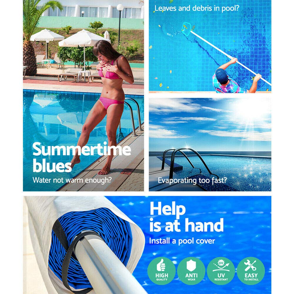 Pool Cover Roller 6.4 m Adjustable Swimming Pool Solar Blanket Reel