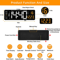 Thumbnail for Digital Wall Clock Large Display LED Clock 16
