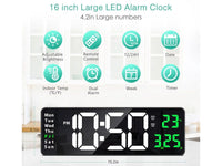 Thumbnail for Digital Wall Clock Large Display LED Clock 16