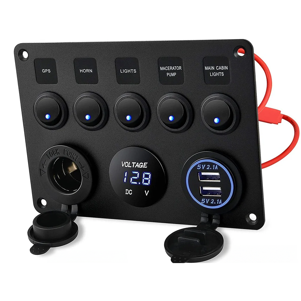 5 Gang Rocker Switch Panel