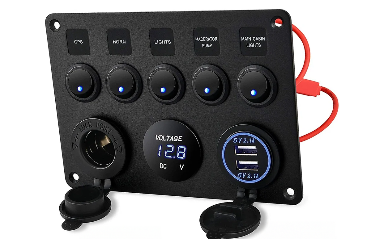 5 Gang Rocker Switch Panel