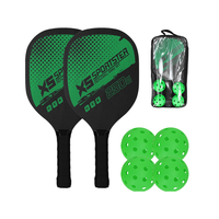 Thumbnail for Pickleball set with black and green paddles and balls