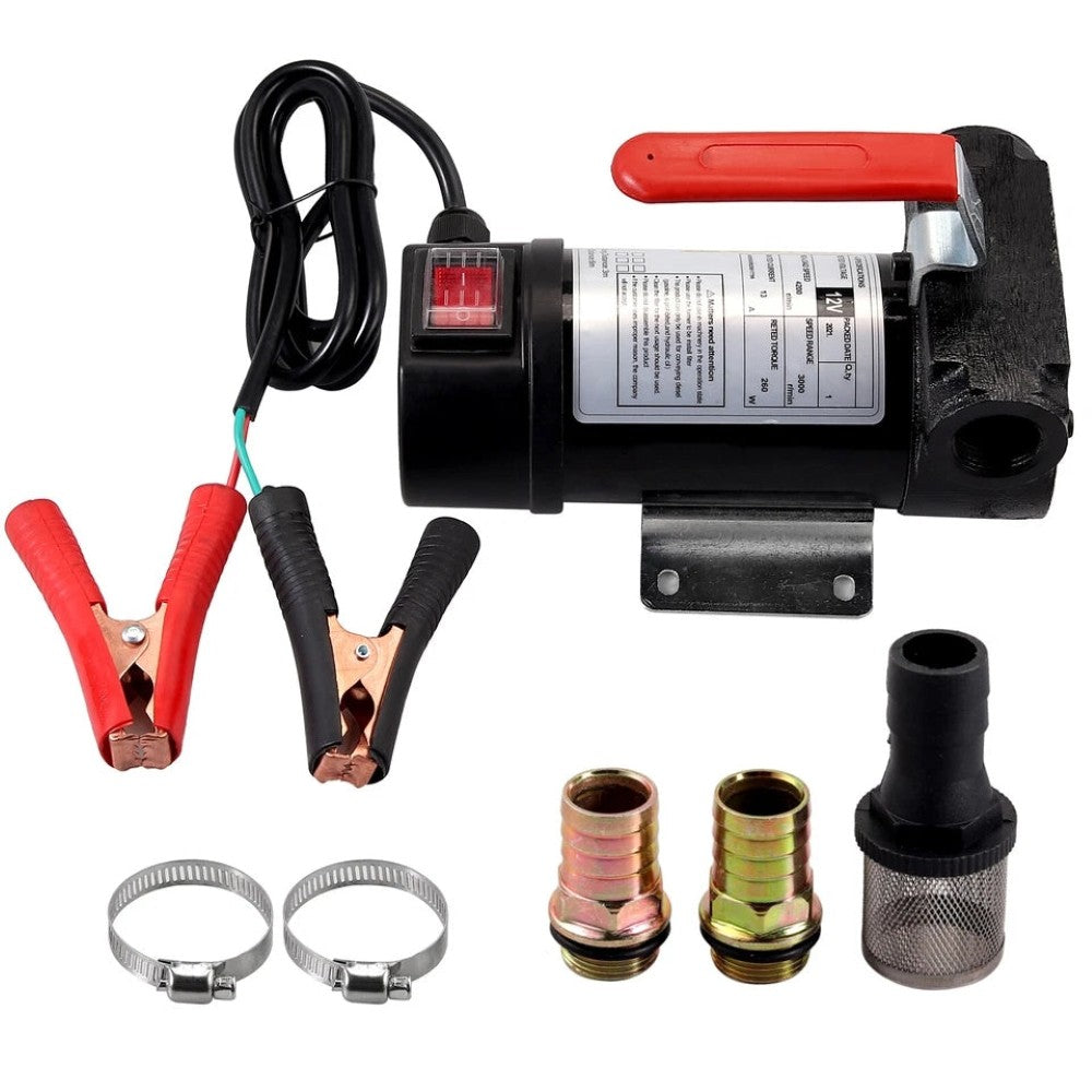 Fuel transfer pump 12V compact design side view