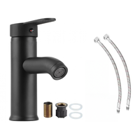 Thumbnail for Bathroom basin mixer tap with sleek black stainless steel finish