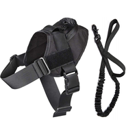 Thumbnail for Large black dog harness with adjustable nylon straps