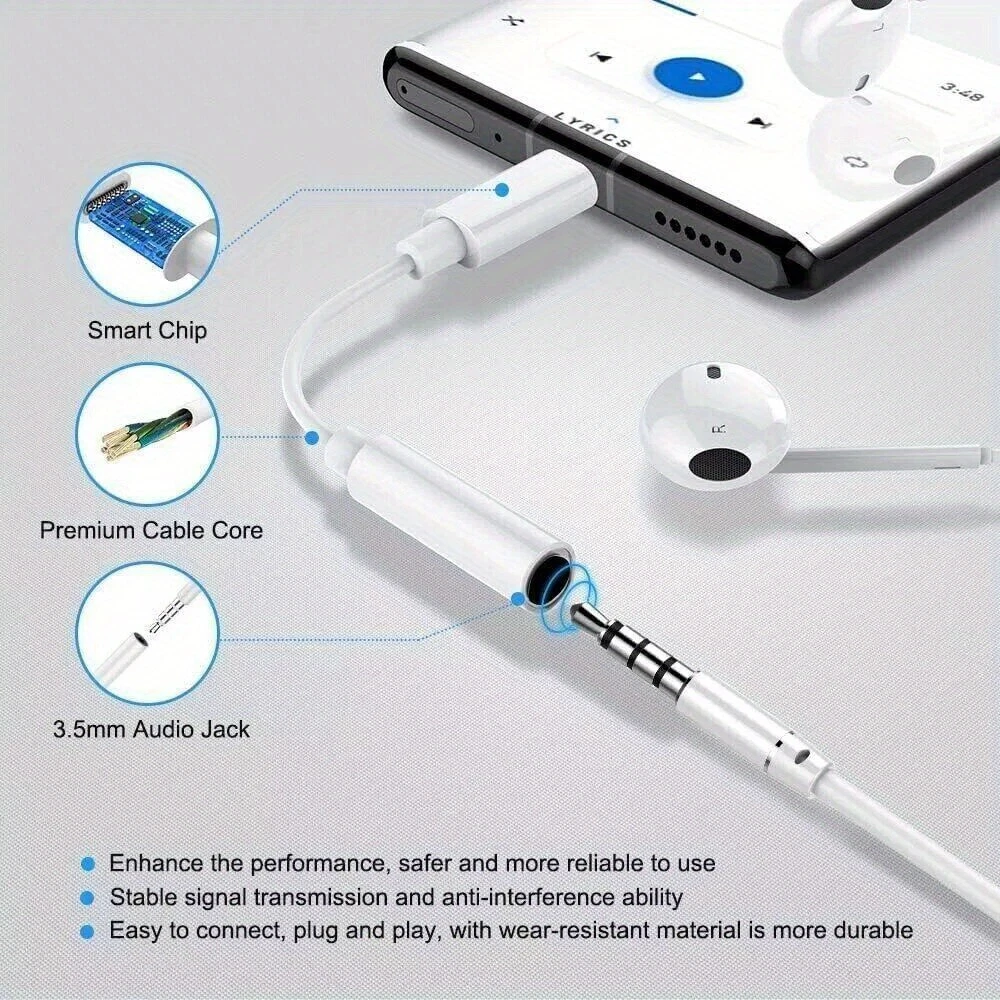 USB-C to Aux Adapter Headset Jack Adapter