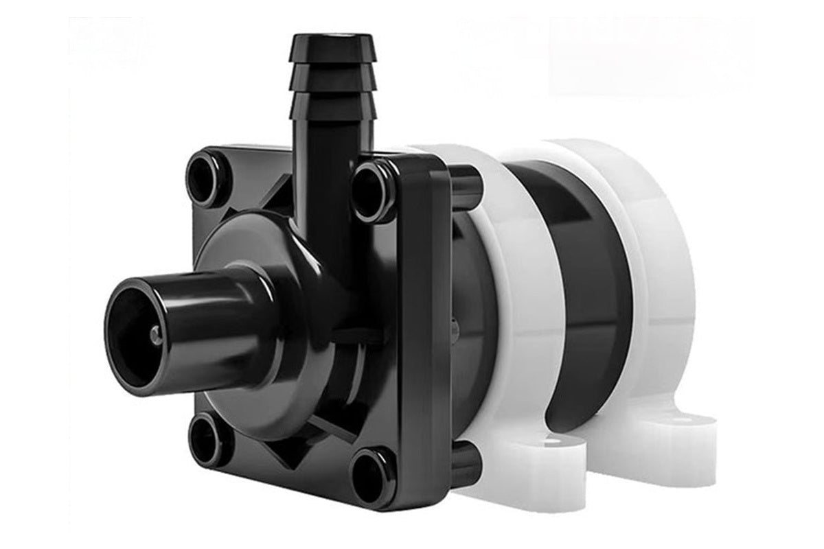 Close-up of stainless steel shaft on water pump